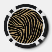 Zwarte Goud Glitter Zebra Poker Chips (Achterkant)