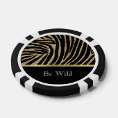 Zwarte Goud Glitter Zebra Poker Chips (Enkel)
