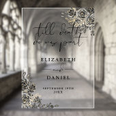 Zwarte Goud Gotische Rozen Bloemen Bruiloft Acryl Bord