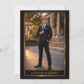 Zwarte Goud Grad Portret Uitnodiging (Voorkant)