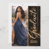 Zwarte Goud Gradiënt Gloeiende Uitnodiging (Voorkant)