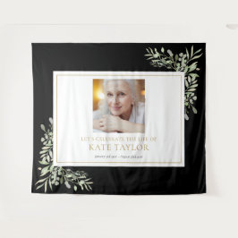 Zwarte Goud Groene Foto Rouwservice Wandkleed