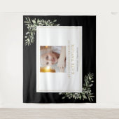 Zwarte Goud Groene Foto Rouwservice Wandkleed (Voorkant)