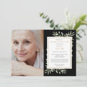 Zwarte Goud Groene Levensviering Foto Kaart (Staand voorkant)