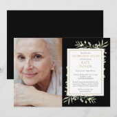 Zwarte Goud Groene Levensviering Foto Kaart (Voorkant / Achterkant)