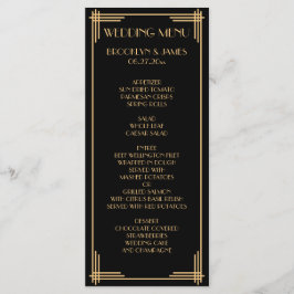 Zwarte Goud Grote Gatsby Art Deco Trouw Menukaart