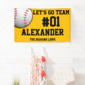 Zwarte Goud Honkbal Team Spirit Spandoek (Insitu)
