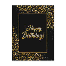 Zwarte Goud & Juweel Luipaard Ansichtkaart