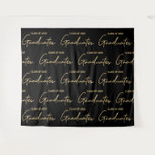 Zwarte Goud Klas van 2025 Afgestudeerden Afstudere Wandkleed (Voorkant (horizontaal))