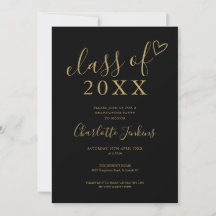 Zwarte Goud Klasse Script Hart Afsluitingsfeest