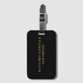Zwarte Goud Kleur Professionele Trendy Bagagelabel (Voorkant (verticaal))
