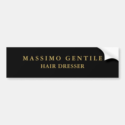 Zwarte Goud Kleur Professionele Trendy Bumpersticker (Voorkant)