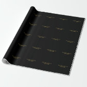 Zwarte Goud Kleur Professionele Trendy Cadeaupapier (Uitgerold)