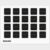 Zwarte Goud Kleur Professionele Trendy Vierkante Sticker (Vel)