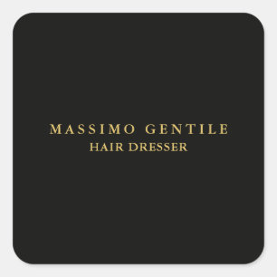 Zwarte Goud Kleur Professionele Trendy Vierkante Sticker