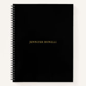 Zwarte Goud Kleuren Professioneel Modieus Modern E Notitieboek (Voorkant)