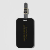 Zwarte Goud Kleuren Professioneel Trendy Minimalis Bagagelabel (Voorkant (verticaal))