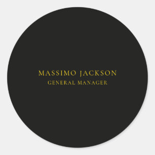 Zwarte Goud Kleuren Professioneel Trendy Minimalis Ronde Sticker