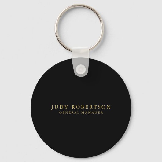 Zwarte Goud Kleuren Professionele Minimalistische Sleutelhanger (Voorkant)