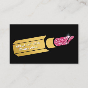 Zwarte Goud Lippenstift Make-up Artiest Visitekaartje