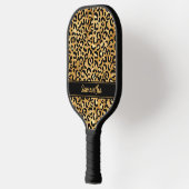 Zwarte Goud Luipaardprint Persoonlijk Pickleball Paddle (Links)