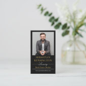 Zwarte Goud Luxe Makelaar Professioneel Visitekaartje (Staand voorkant)