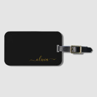 Zwarte Goud Meisjesachtig Script Monogram Naam Mod