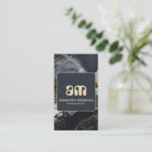 Zwarte Goud Minimalistisch Design Visitekaartje (Staand voorkant)