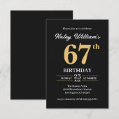 Zwarte Goud Minimalistisch Modern Eenvoudig 67e Ve Kaart (Voorkant / Achterkant)