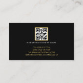 Zwarte Goud Moderne Zware Machine Operator QR Code Visitekaartje (Achterkant)