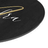 Zwarte Goud Monogram Eerste Letter Naam Chef Snijplank (Hoek)