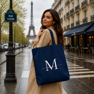 Zwarte Goud Monogram Initiaal Script Naam Tote Bag