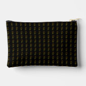 Zwarte Goud Monogram Ritssluiting Zakje Etui (Achterkant)
