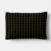 Zwarte Goud Monogram Ritssluiting Zakje Etui (Voorkant)