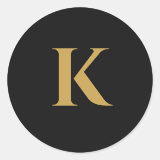 Zwarte Goud Monogram Sticker K