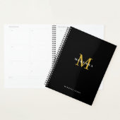 Zwarte Goud Monogram Zakelijke Cliënt Bedankt Planner (Display)
