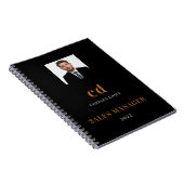 Zwarte goud naam initiële foto business notitieboek (Rechterzijde)