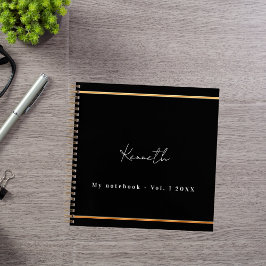 Zwarte goud naam script minimalistisch notitieboek