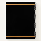 Zwarte goud naam script minimalistisch notitieboek (Achterkant)