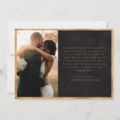 Zwarte Goud Officieel Trouwen Foto Elopement Aankondiging (Achterkant)