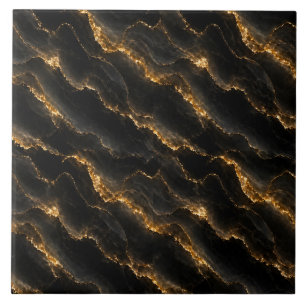 Zwarte Goud Onyx Marmer Naadloos Patroon Tegeltje