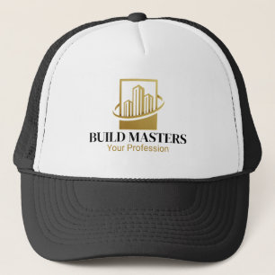 Zwarte Goud Professionele Bouwer Constructie Trucker Pet