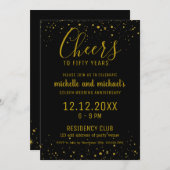 Zwarte goud proost op 50 jaar gouden jubileum kaart (Voorkant / Achterkant)