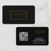 Zwarte goud qr cod bewerken visitekaartje (Voorkant / Achterkant)