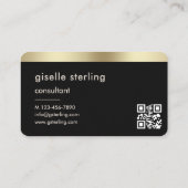 Zwarte Goud QR-code consultkaart Visitekaartje (Achterkant)