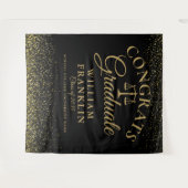 Zwarte Goud Rechtsgeleerdheid Afstudeerfoto Achter Wandkleed (Voorkant (horizontaal))