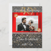 Zwarte Goud & Rode Diamant 40ste Huwelijksverjaard Kaart (Voorkant)