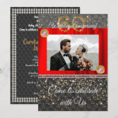 Zwarte Goud & Roze Diamant 60ste Huwelijksjubileum Kaart (Voorkant / Achterkant)