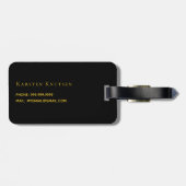 Zwarte goud schip kapitein strepen bagagelabel (Achterkant horizontaal)