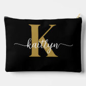Zwarte Goud Schrift Monogram Etui (Achterkant)